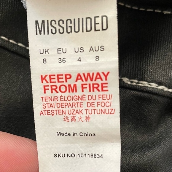 Missguided High Waisted Coated Skinny Pants, Size 4 - Picture 6 of 7